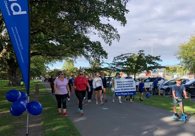 Christchurch Walkers With Banner