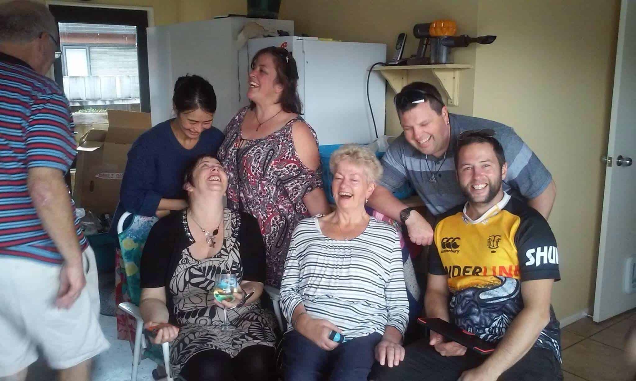 Dawn O'Dea with her mum and family