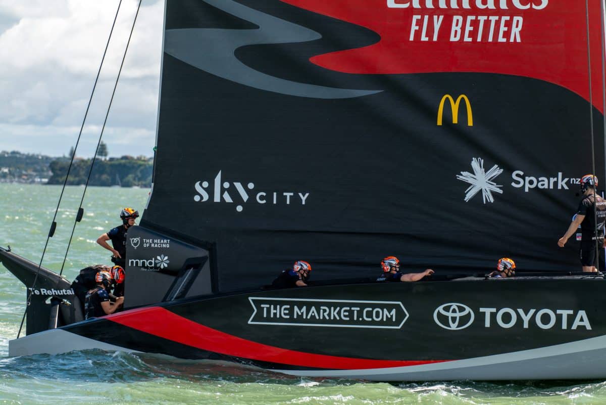 MND NZ logo on ETNZ boat